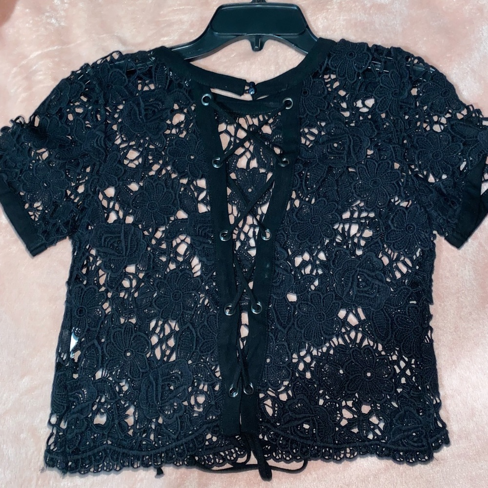 Cute black floral top